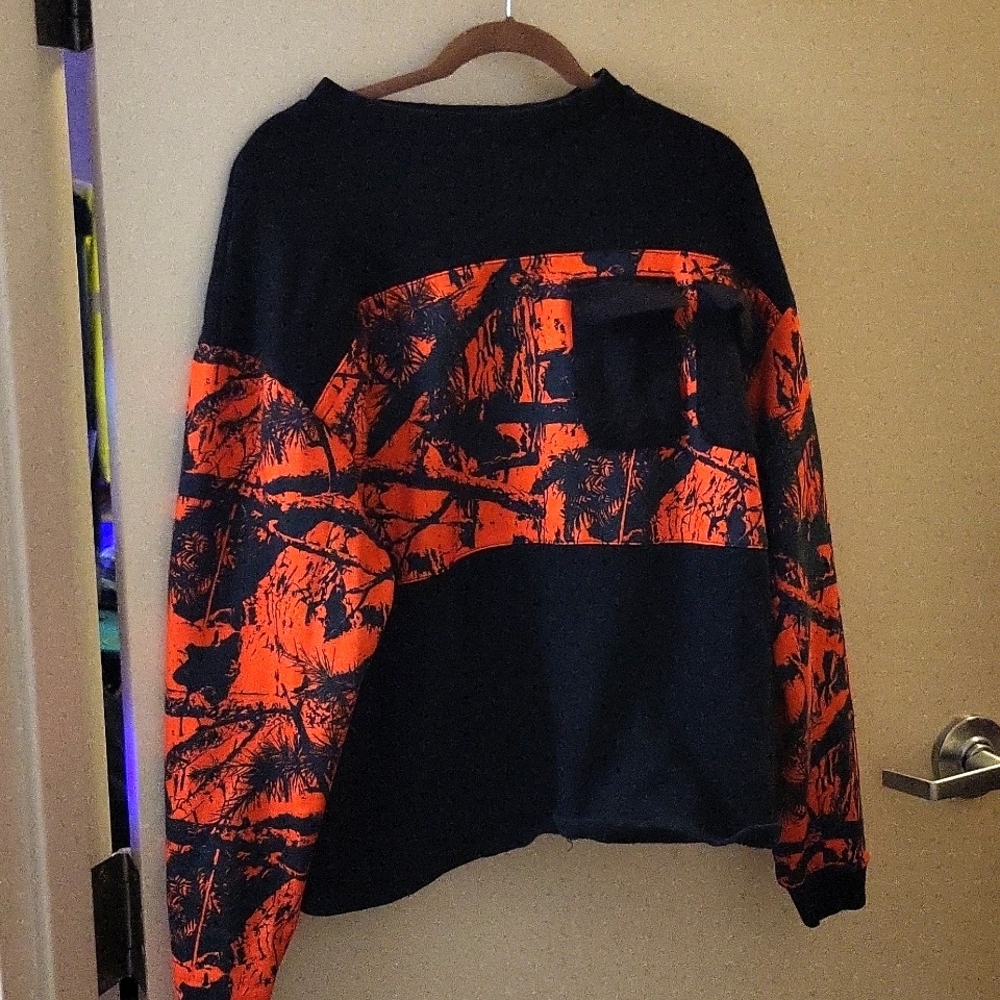 One of a kind designer ASOS Design brand orange forest camoflauge thick shirt